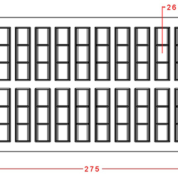 965 | Форма для шоколадных батончиков (275*175 мм)