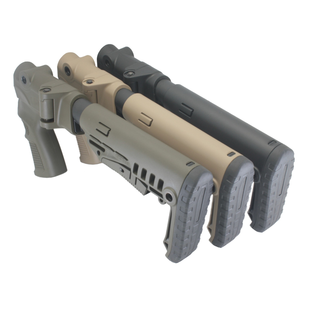 Пластиковый приклад МР-155, МР-135, DLG Tactical. Черный