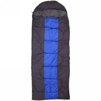 Спальник одеяло с капюшоном 220*85см 2000гр серо-синий +0С