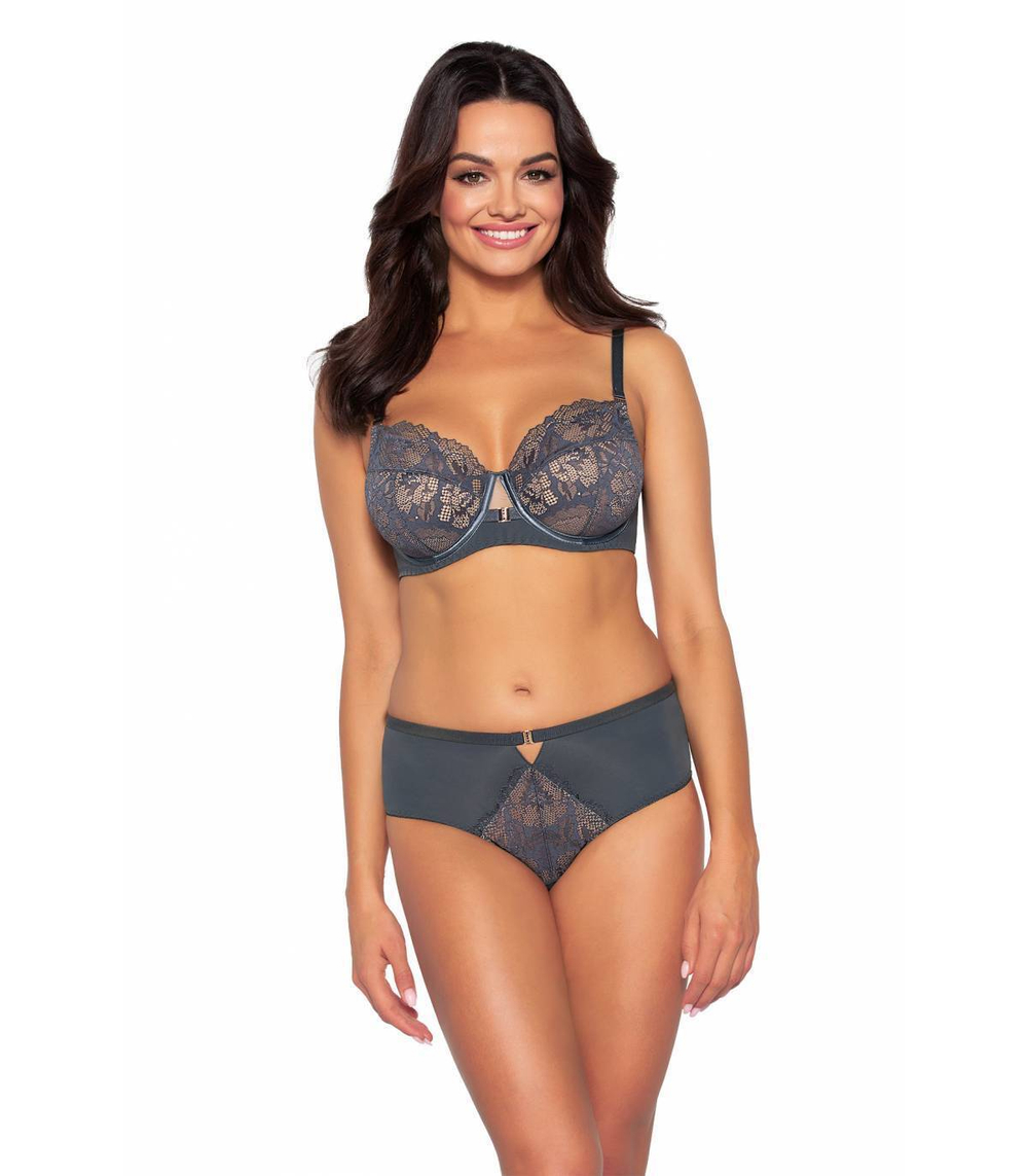 Стильный бюстгальтер на косточках plus size с кружевом (Размер: 105E) (Цвет: белый)