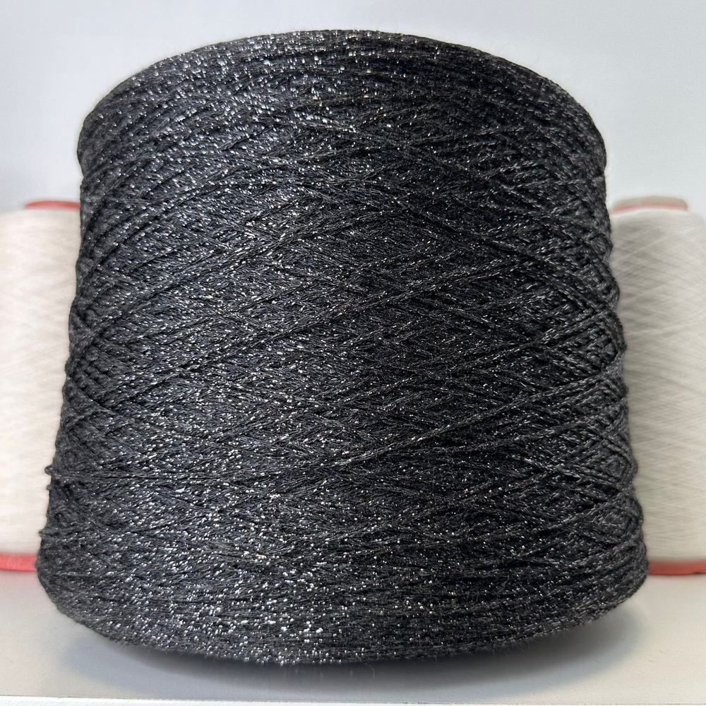 FORNITORE - Torcitura di Domaso; 80% вискоза, 20% люрекс; шнурок; 400м/100гр; col. 99H, цвет: темно-серая нить, люрекс цвета тауп