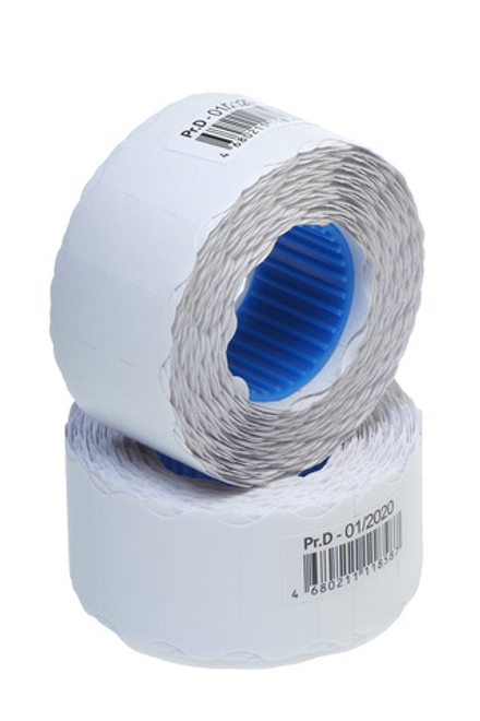 Этикет-лента 26ммх12мм белая волна Office Space 800шт/рол (243299)