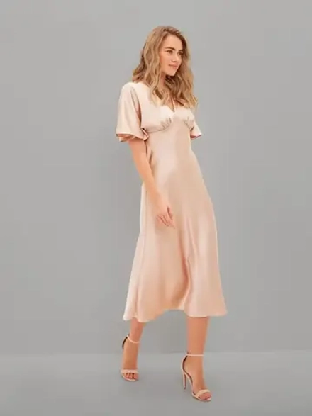 Платье комбинация шелковое с крылышками