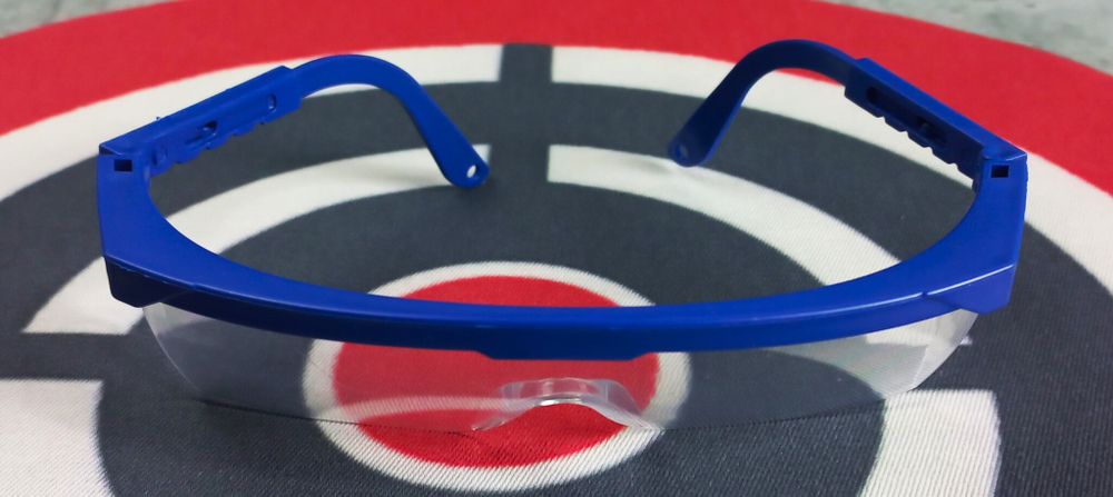 Орбибольные очки с синей оправой