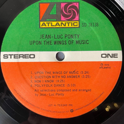 Винтажная виниловая пластинка LP Jean Luc Ponty, Upon The Wings Of Music (США 1975)