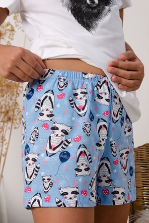 Пижама с шортами для девочки Еноты арт. ПД-009-019
