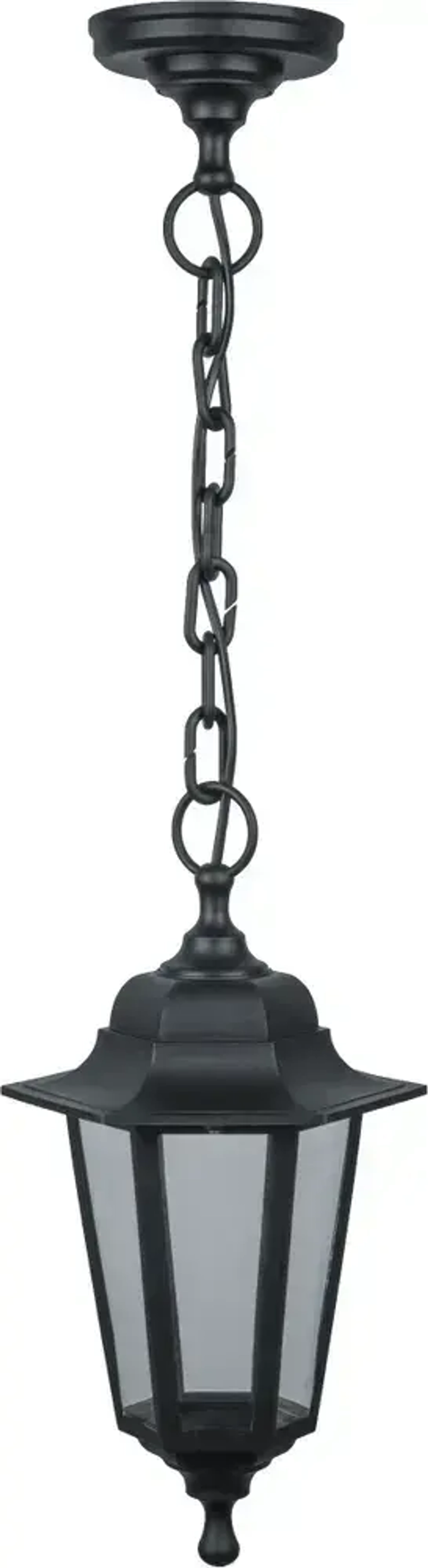 Светильник уличный Navigator 80 483, 6 граней, цоколь E27, IP44, подвесной, черный