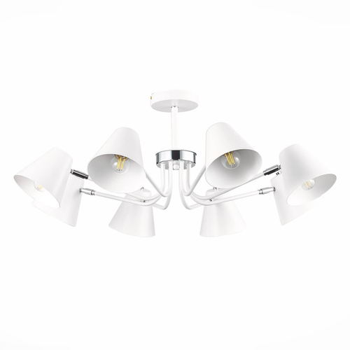 *SLE106702-08 Светильник потолочный Белый,Хром/Белый E27 8*60W