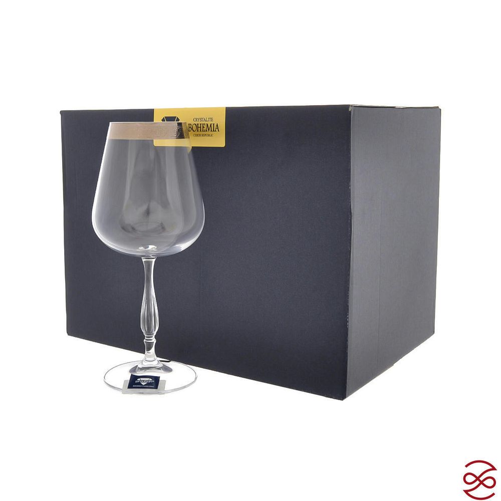 Набор бокалов для вина Crystalite Scopus декор 450 мл (6 шт)