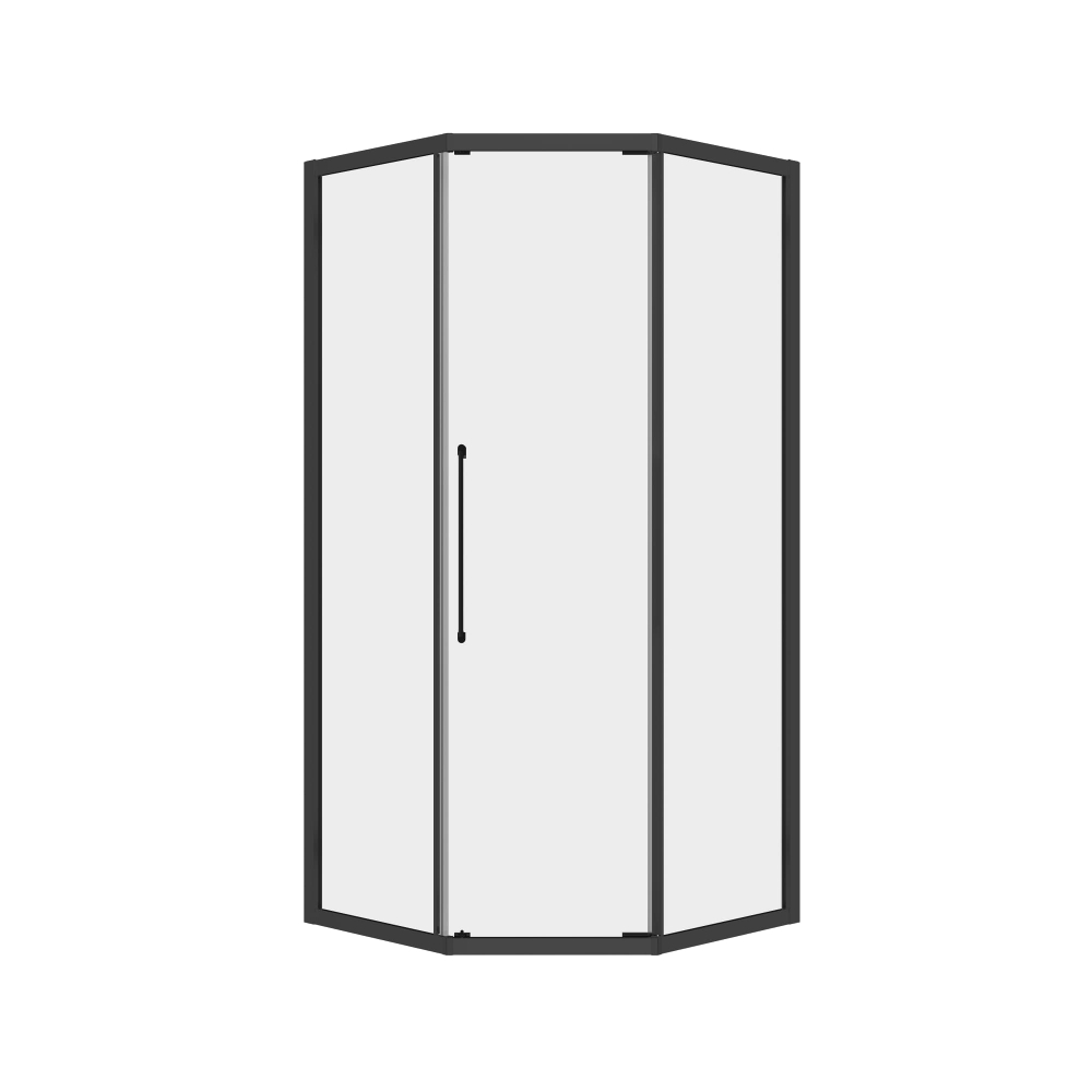 Душевой уголок стекло 6 мм, пятиугольный, форма трапеция, раздвижная дверь, RGW PA-86B (Прозрачное, 900x900)