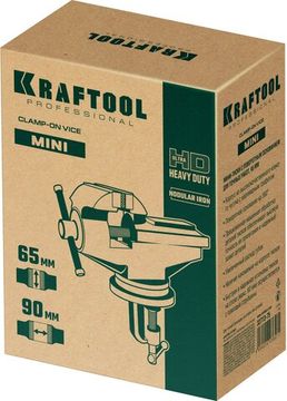 KRAFTOOL Mini, 65 мм, прецизионные тиски на струбцине (32713-75)