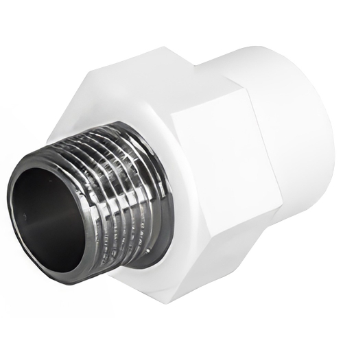 Муфта комбинированная полипропиленовая PPRC НР 40х1 1/4", наружная резьба, белая FDplast (уп. 30 шт)