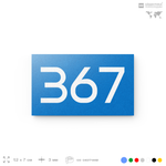 Номер на дверь 367, табличка на дверь для офиса, квартиры, кабинета, аудитории, склада, голубая 120х70 мм, Айдентика Технолоджи