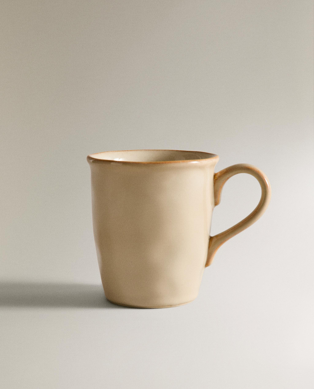 Zara Home чашка из каменной керамики, цвет кремовый, 12 см