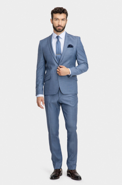 Мужской классический костюм (синий) В55