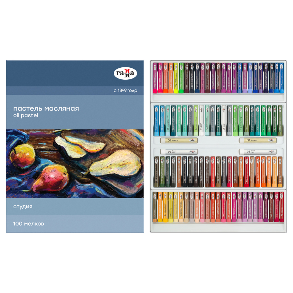 Пастель масляная Гамма "Студия", 100 мелков, картон.упак.