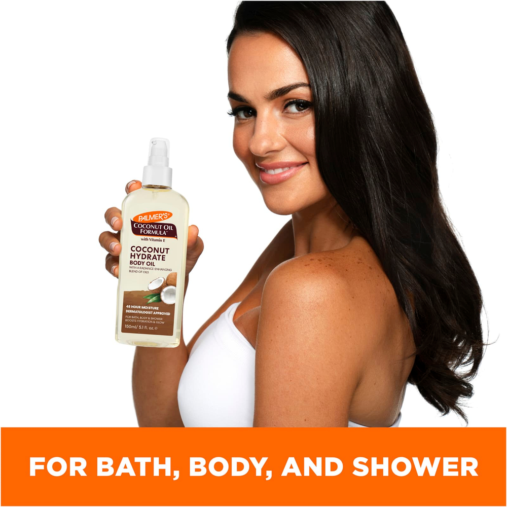 Palmer's, Coconut Oil Formula® с витамином E, кокосовое гидратное масло для тела, 150 мл (5,1 жидк. Унции)