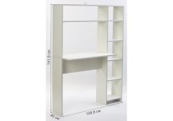 Письменный стол Тулон со стеллажом белое тиснение