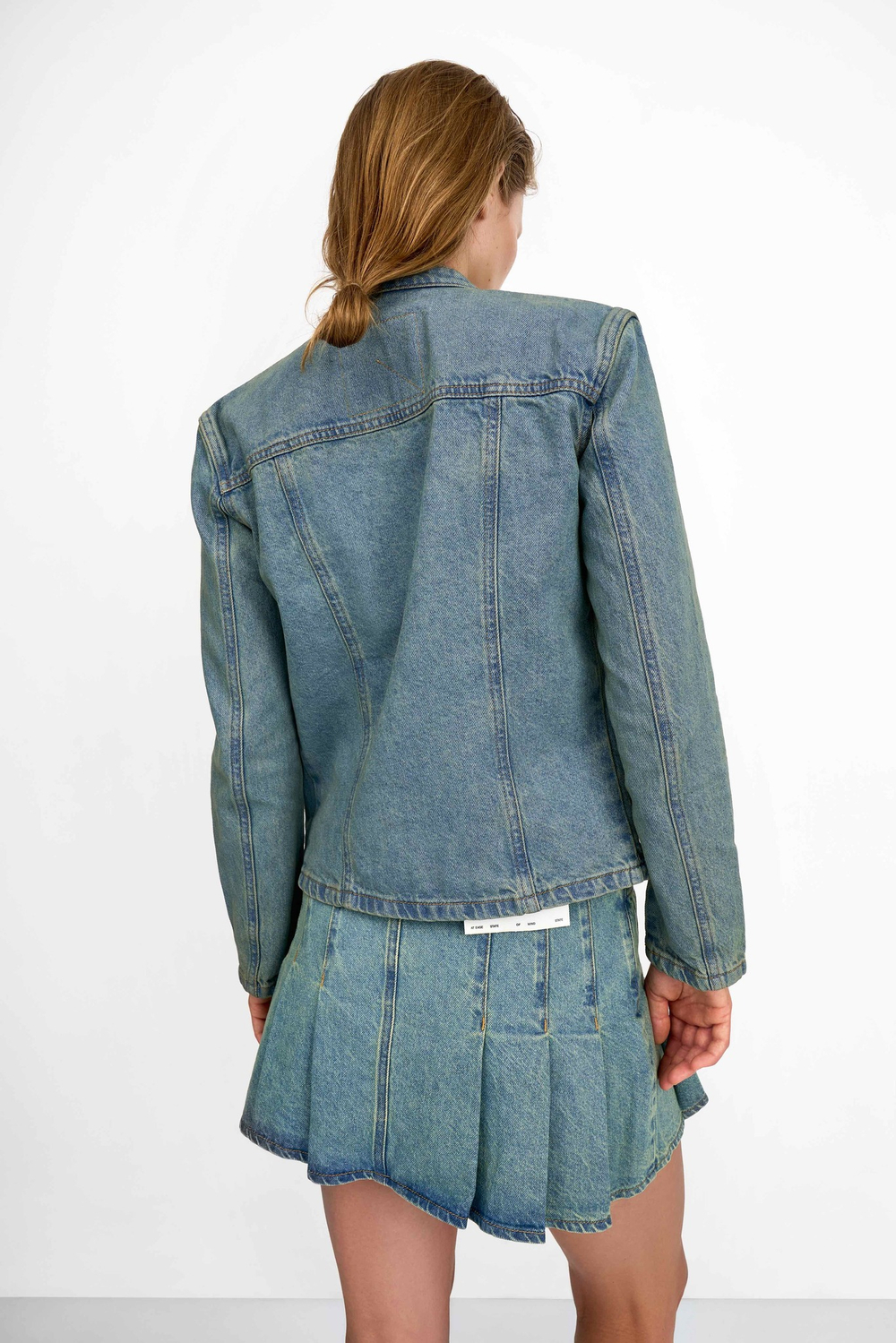 Джинсовая куртка женская байкерская JEANS BIKER JACKET GREEN