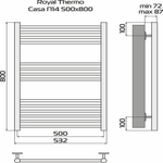 Полотенцесушитель Royal Thermo Casa П14 500х800 стальной