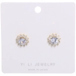 Серьги из гиппоалергенного металла со стразами «ПАЛУМНА», классика, цвет золото и серебро, 1,3-dсм