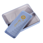 Пенал металлический 2 отделения Alingar, таблица умножения, 100 х 220 мм, "Eternity", голубой (золотой листик и надпись)