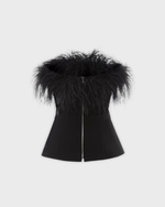 Корсет со страусиными перьями