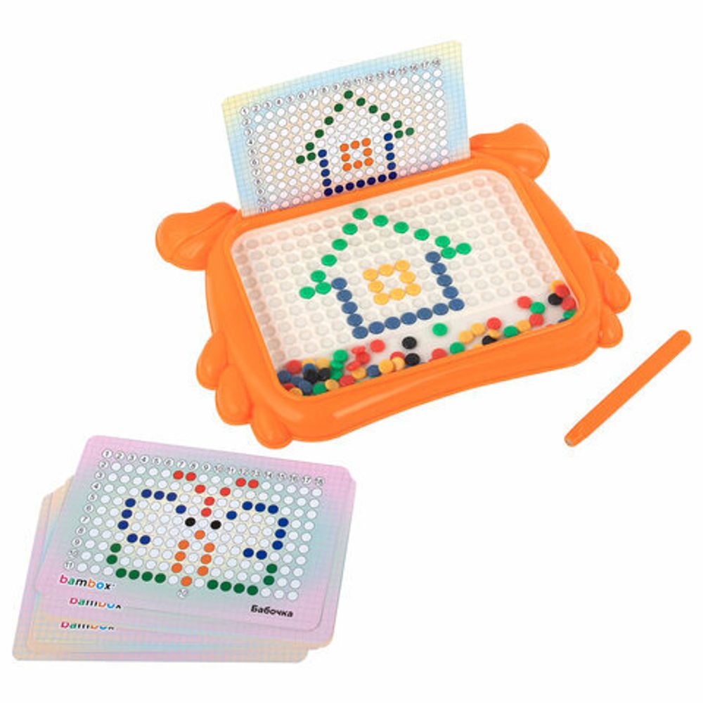Мозаика магнитная развивающая для детей "Краб", стилус, 101 магнит, 10 карточек, BAMBOX, 665889
