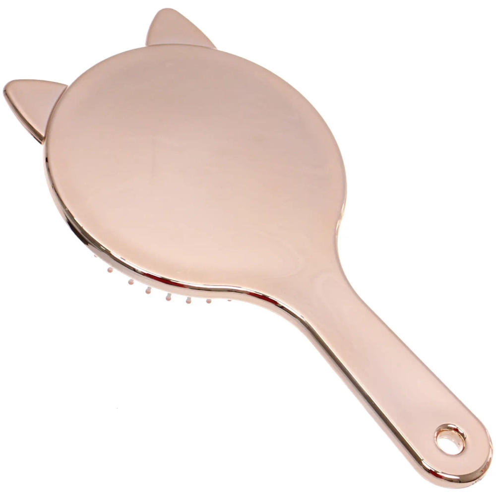 Расчёска массажная зеркальная «КИТИ СЕТ», цвет благородное золото, 19.5*10см (коробка PVS)