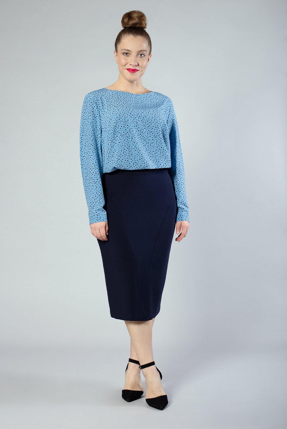 Юбка прямая 1140он-65, Тёмно тёмно син #70ТТСи011140он-65