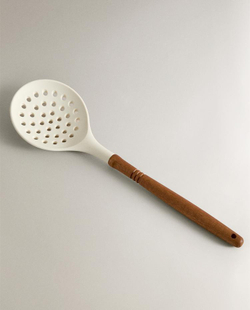 ZARA HOME ШУМОВКА ИЗ ДЕРЕВА И СИЛИКОНА, КРЕМОВЫЙ