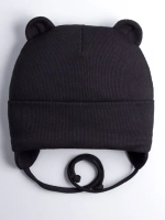 Шапка детская с ушками на завязках на осень