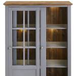 Шкаф витрина, 103х41х139, Лэйквью, буфет в кухню, сервант с 2 раздвижными дверями из массива дерева, MAKOSA