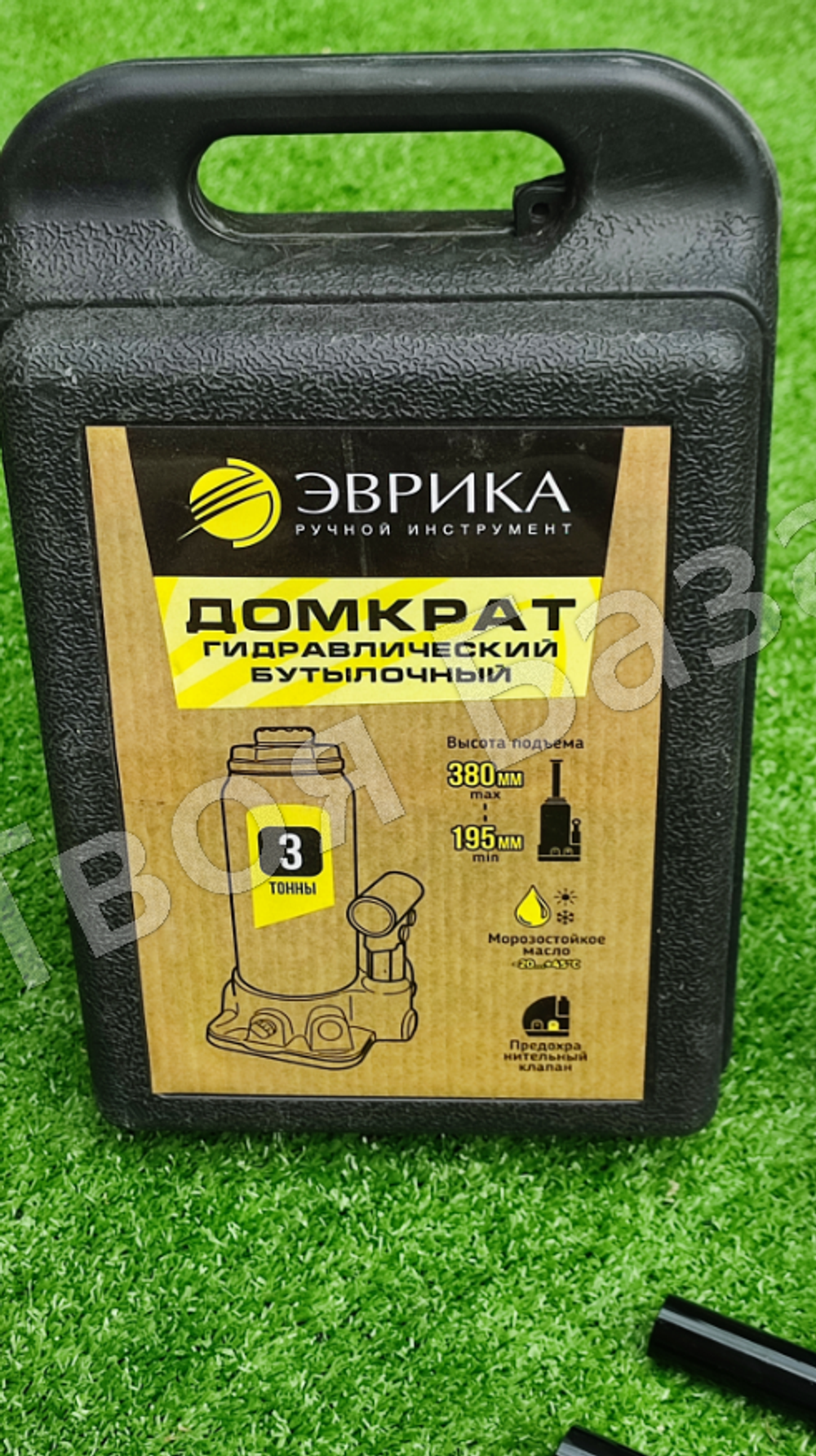 Домкрат гидравлический бутылочный в кейсе 3 тонны