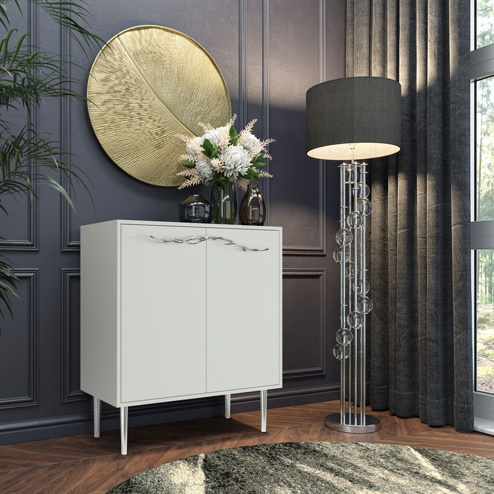 Комод Арт Колор matte Стайл Сильвер с 2 полками Белый опал матовый