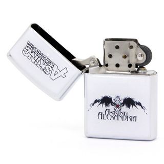 Зажигалка сувенирная Asking Alexandria лого на белом (490)