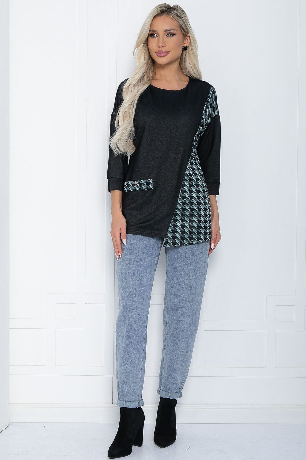 Джемпер Глория (графит/тиффани) Б12199-30 LT Collection