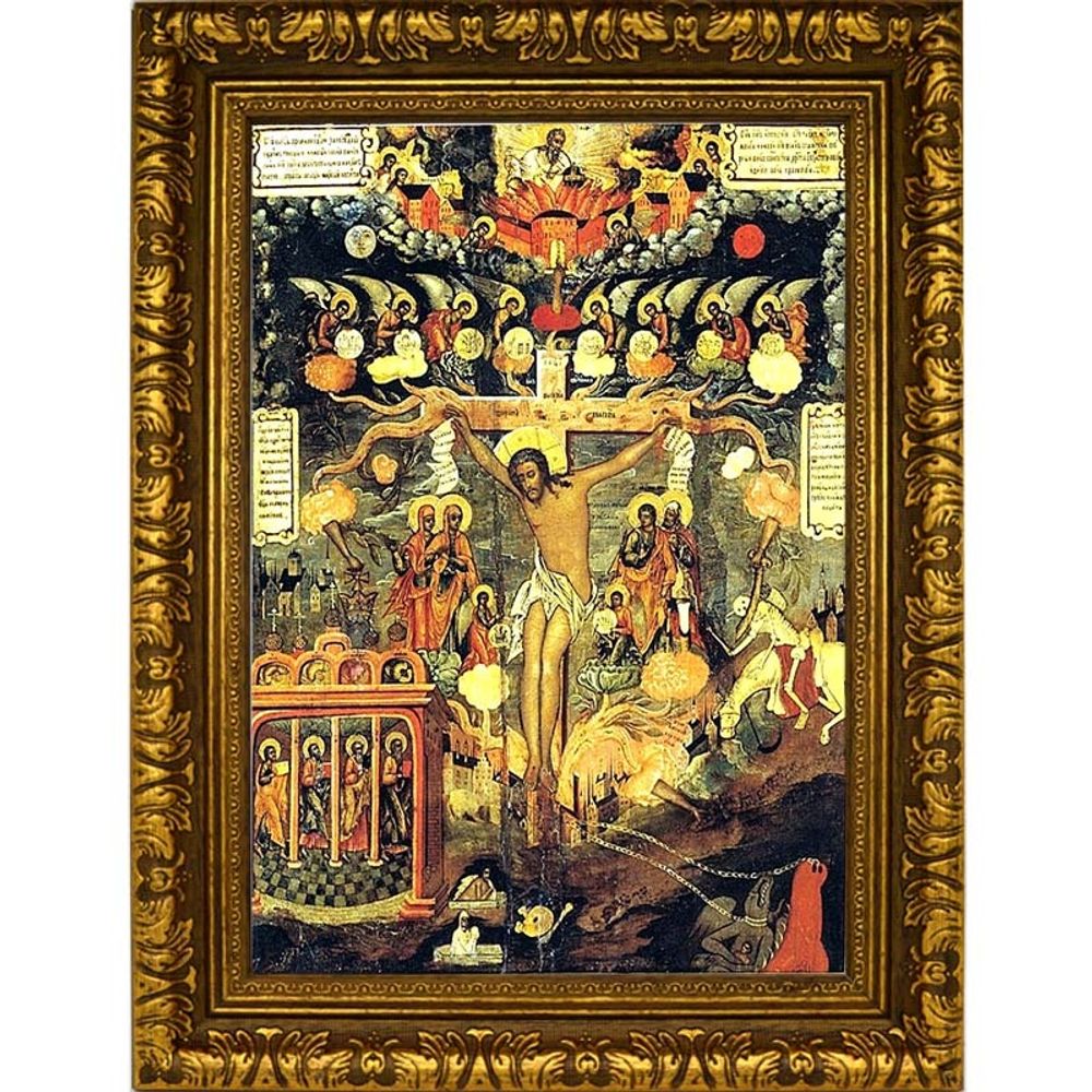 Плоды Страданий Христовых (Процветшее Древо Христа). Икона Иисуса Христа на холсте.