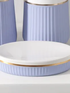 Набор аксессуаров для ванной комнаты SAVANNA Grace, 3 предмета (дозатор для мыла 290 мл, стакан, мыльница), цвет сиреневый,белый