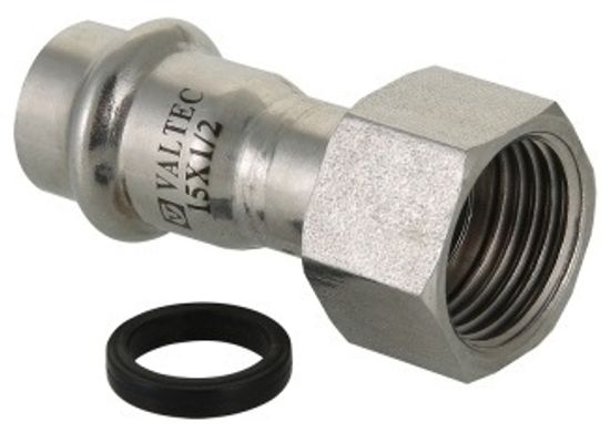 Соединитель с накидной гайкой Valtec 28х3/4" (пресс-фитинги из нерж. стали серии VTi.908.I)