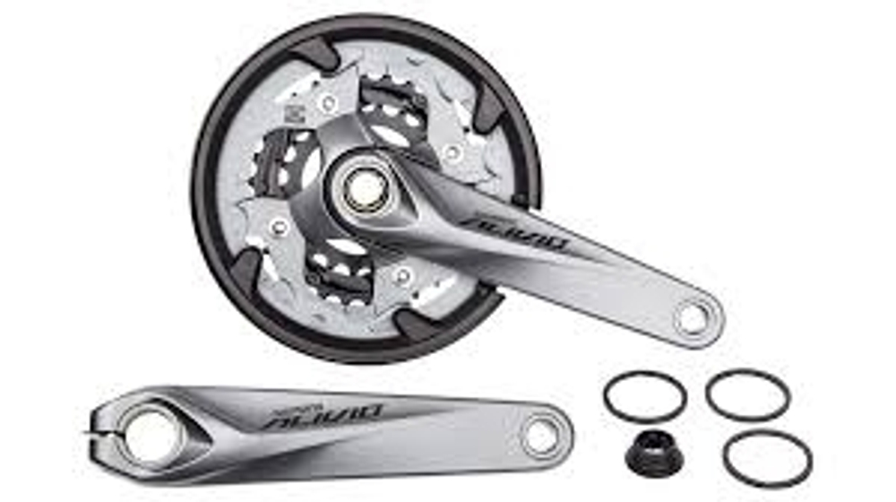 Система Shimano Alivio, M4060, 175мм, ин. вал., 48/36/26, с защитой, серебр.
