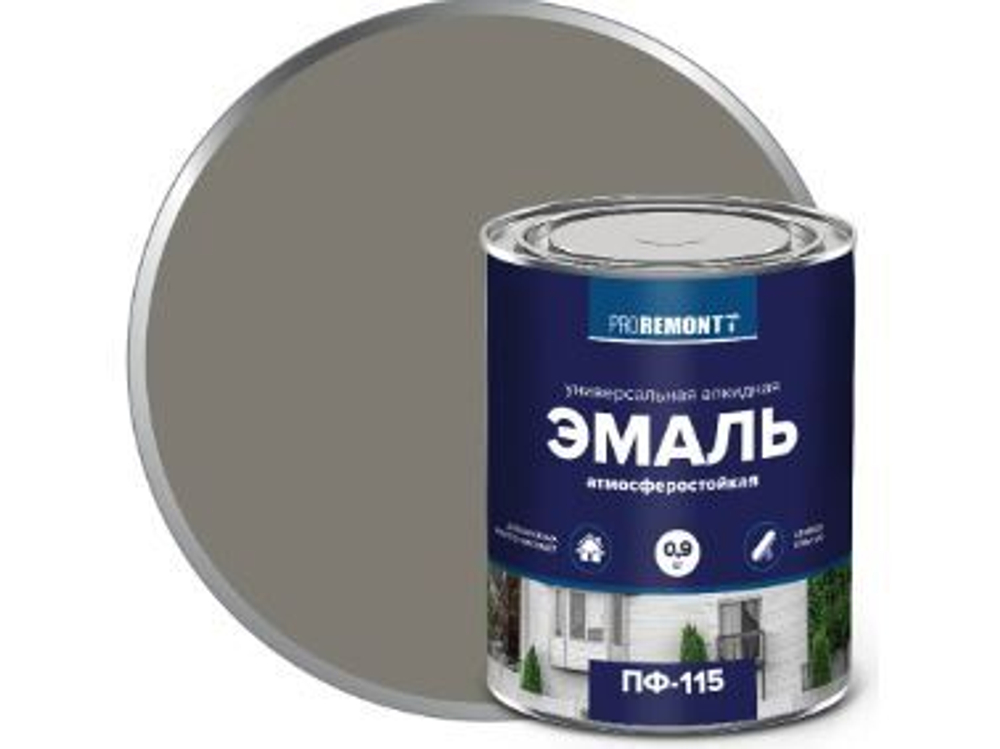 Эмаль ПФ-115 PROREMONTT серый 0,9 кг