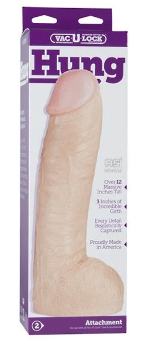 Огромная насадка-реалистик Vac-U-Lock Realistic Hung - 31,7 см.