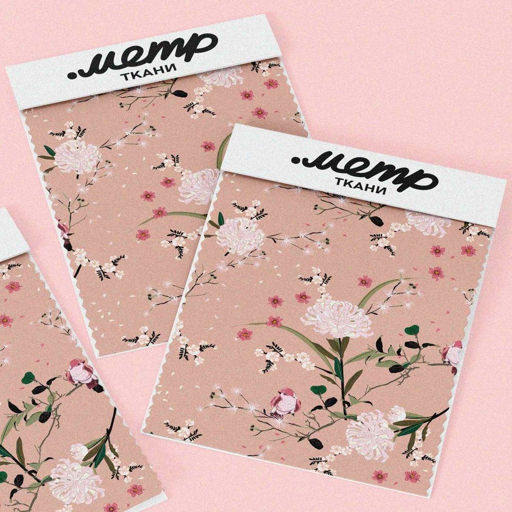 Ткань дюспо птицы на цветках