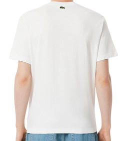 Теннисная футболка Lacoste Tennis Court Print Cotton - white