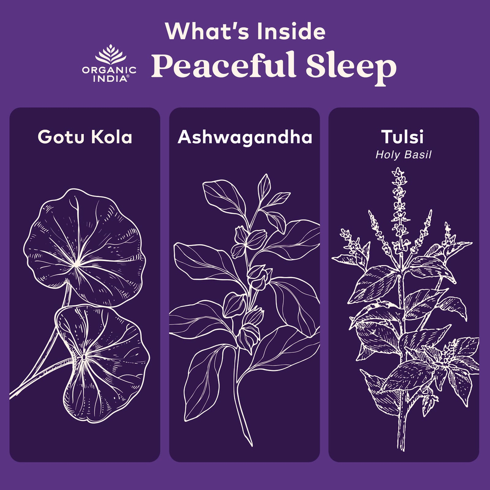Organic India, Peaceful Sleep®, 90 вегетарианских капсул