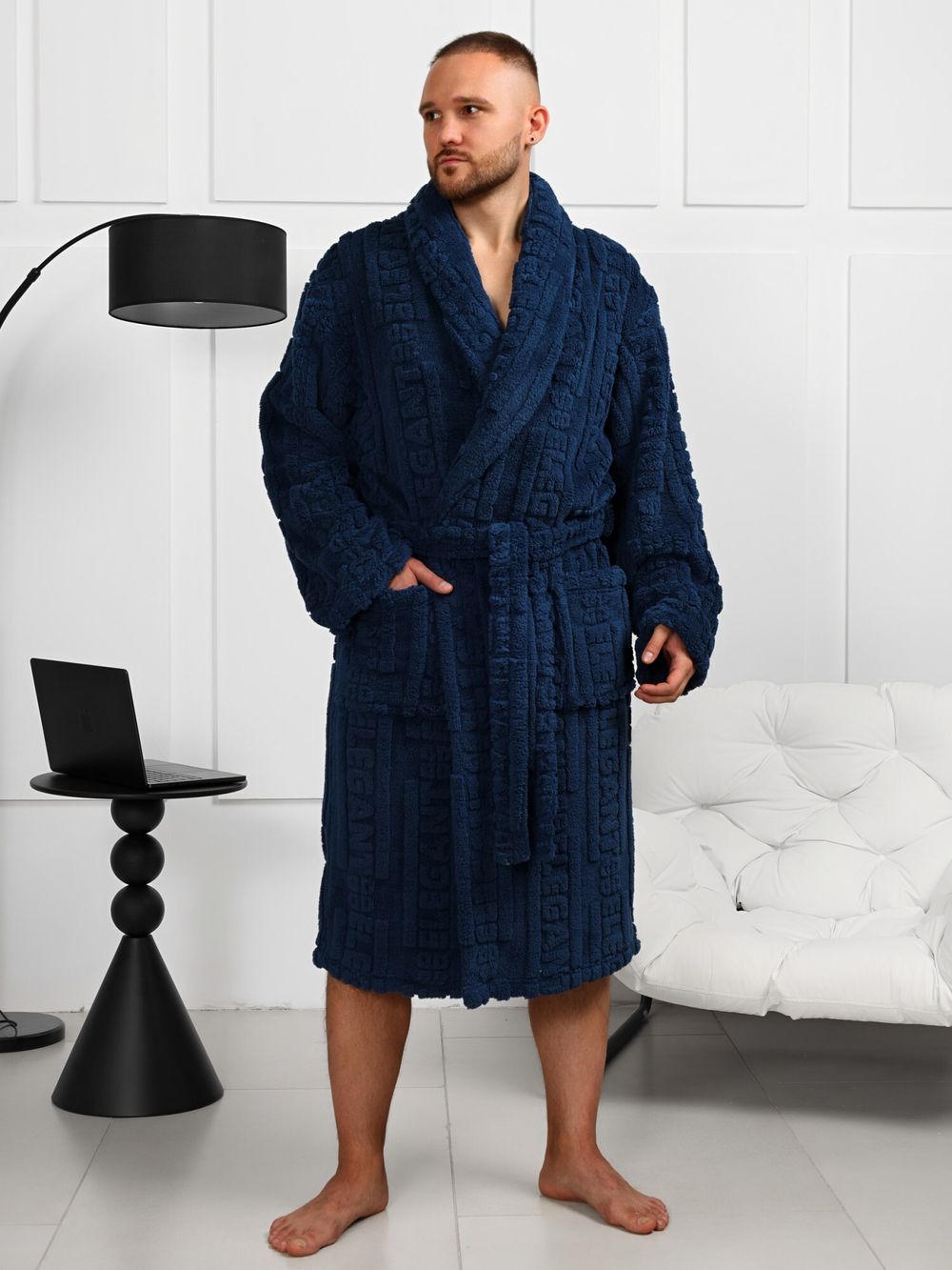Халат мужской Идеал-3 Виотекс СИНИЙ