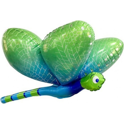 Шар (34""/86 см) Фигура, 3D Стрекоза, Зеленый, 1 шт. Б120
