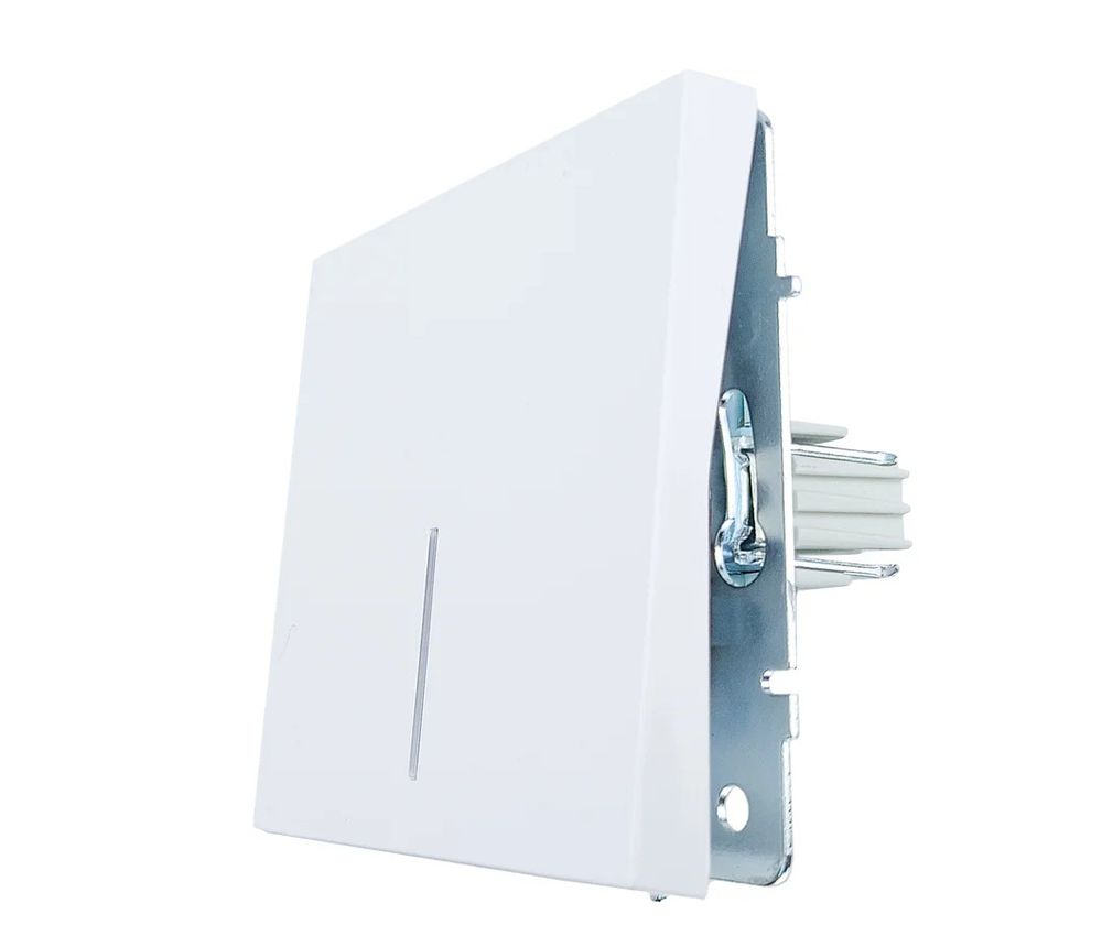 Выключатель LEZARD ZIMA c подсветкой белый безвинтовой зажим/клемма