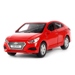 Модель ин. мет. "Hyundai Solaris" 12см, двер, баг, красн, коробка SOLARIS2-12-RD (Технопарк)